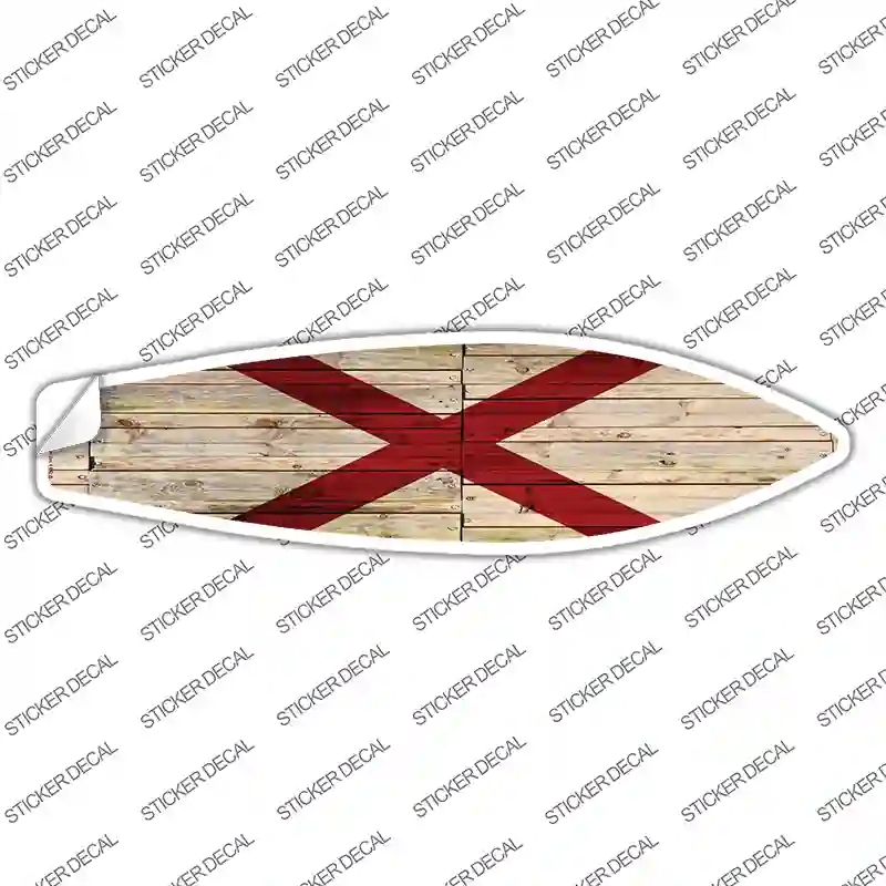 SB-100s-L Alabama State Flag Novelty Surfboard Sticker Decal - Large