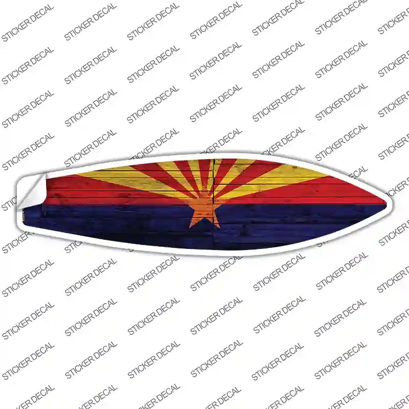 SB-102s-S Arizona State Flag Novelty Surfboard Sticker Decal - Small