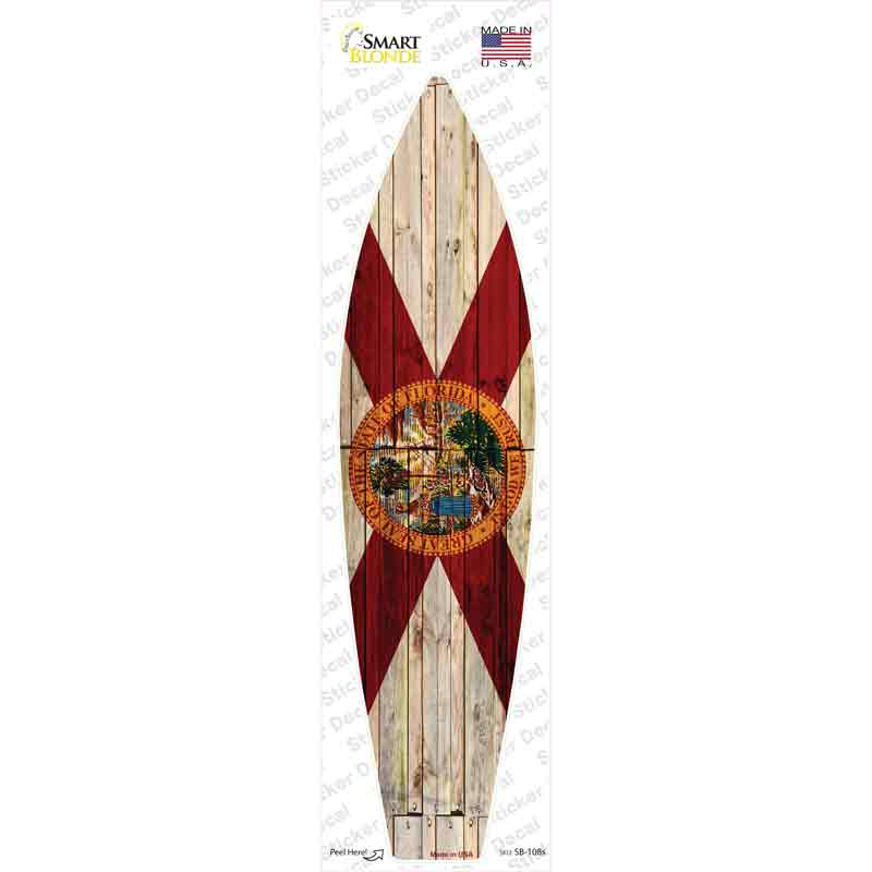 SB-108s-M Florida State Flag Novelty Surfboard Sticker Decal - Medium