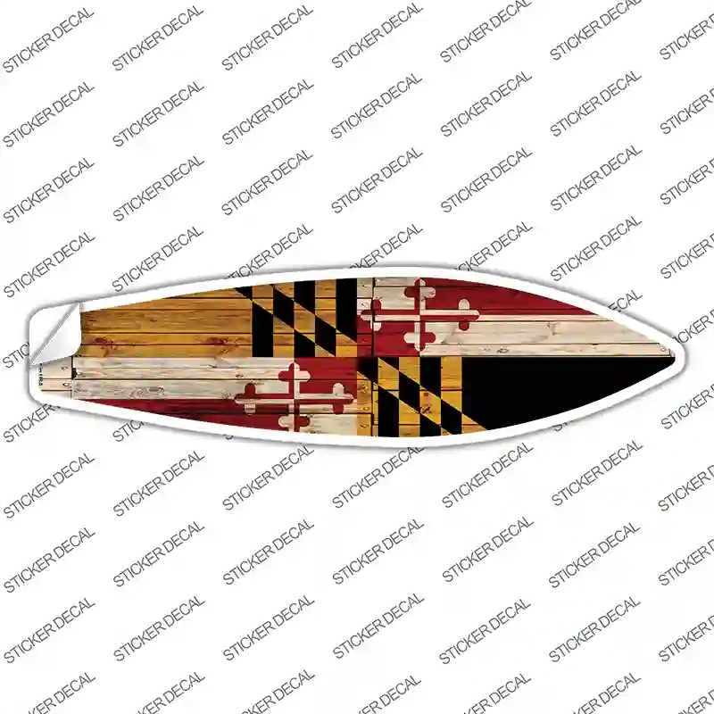 SB-119s-L Maryland State Flag Novelty Surfboard Sticker Decal - Large