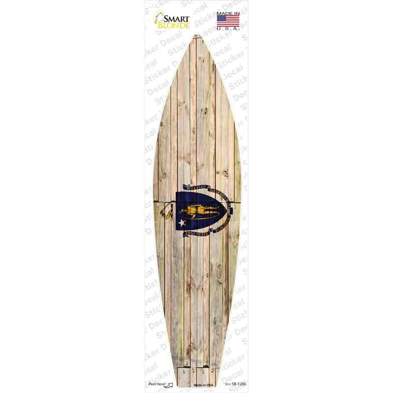 SB-120s-M Massachusetts State Flag Novelty Surfboard Sticker Decal - Medium