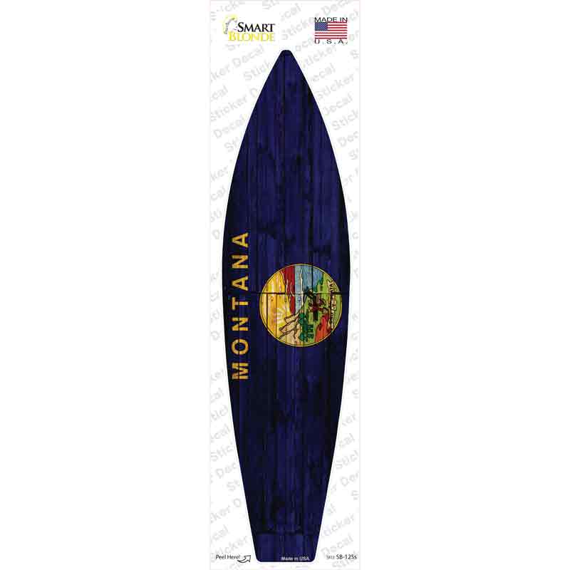 SB-125s-M Montana State Flag Novelty Surfboard Sticker Decal - Medium