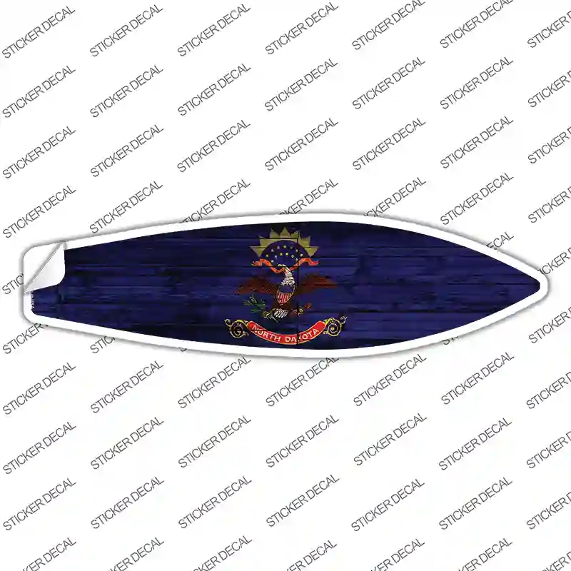 SB-133s-S North Dakota State Flag Novelty Surfboard Sticker Decal - Small