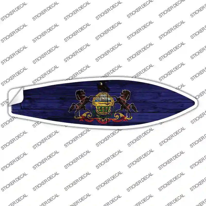 SB-137s-L Pennsylvania State Flag Novelty Surfboard Sticker Decal - Large
