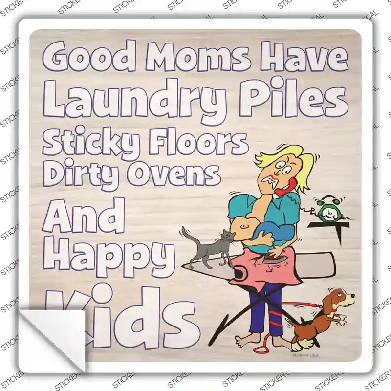 SQ-1155s-S Good Moms Novelty Square Sticker Decal - Small