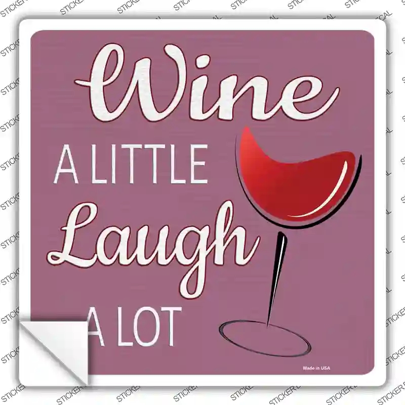 SQ-1163s-L Laugh A Lot Novelty Square Sticker Decal - Large