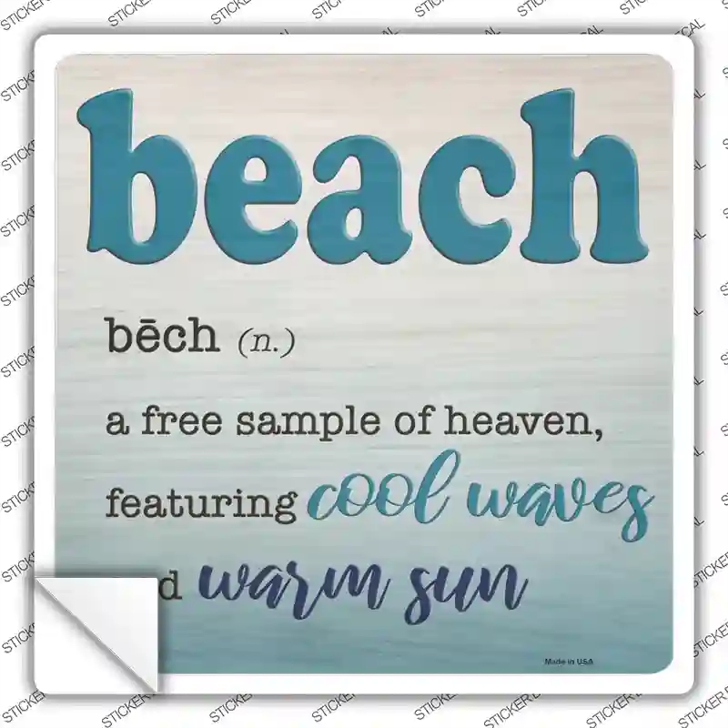 SQ-1183s-XL Beach Novelty Square Sticker Decal - Extra Large