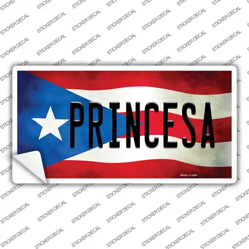 LP-11402s-S Princesa Puerto Rico Flag Novelty Sticker Decal - Small