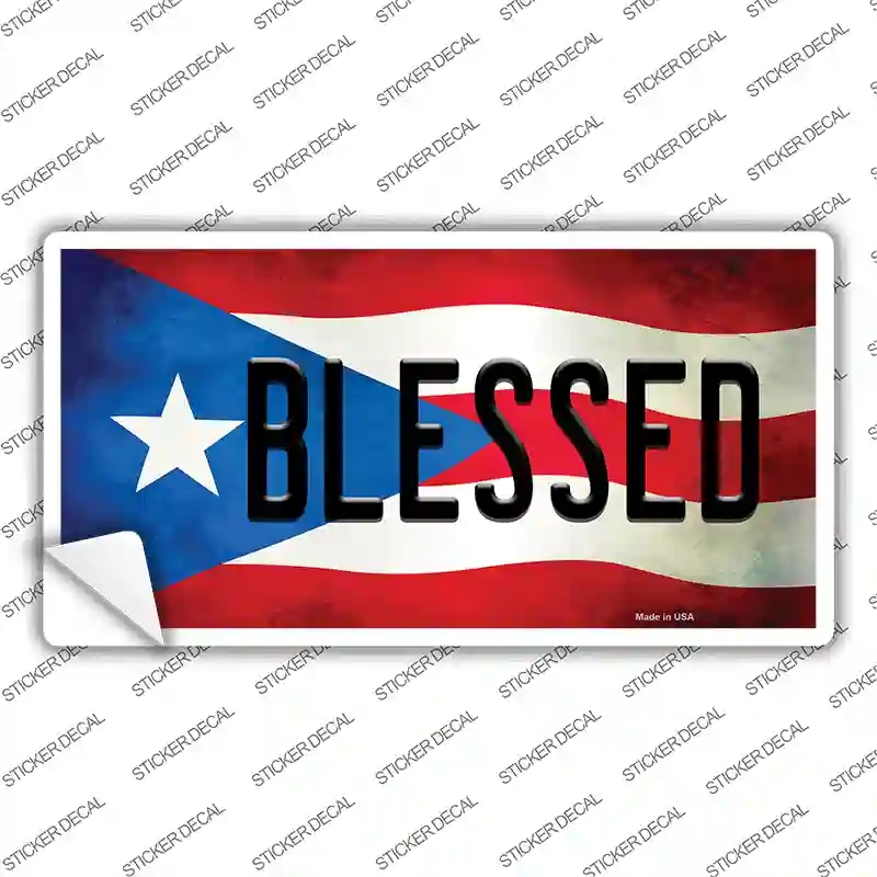 LP-11406s-S Blessed Puerto Rico Flag Novelty Sticker Decal - Small