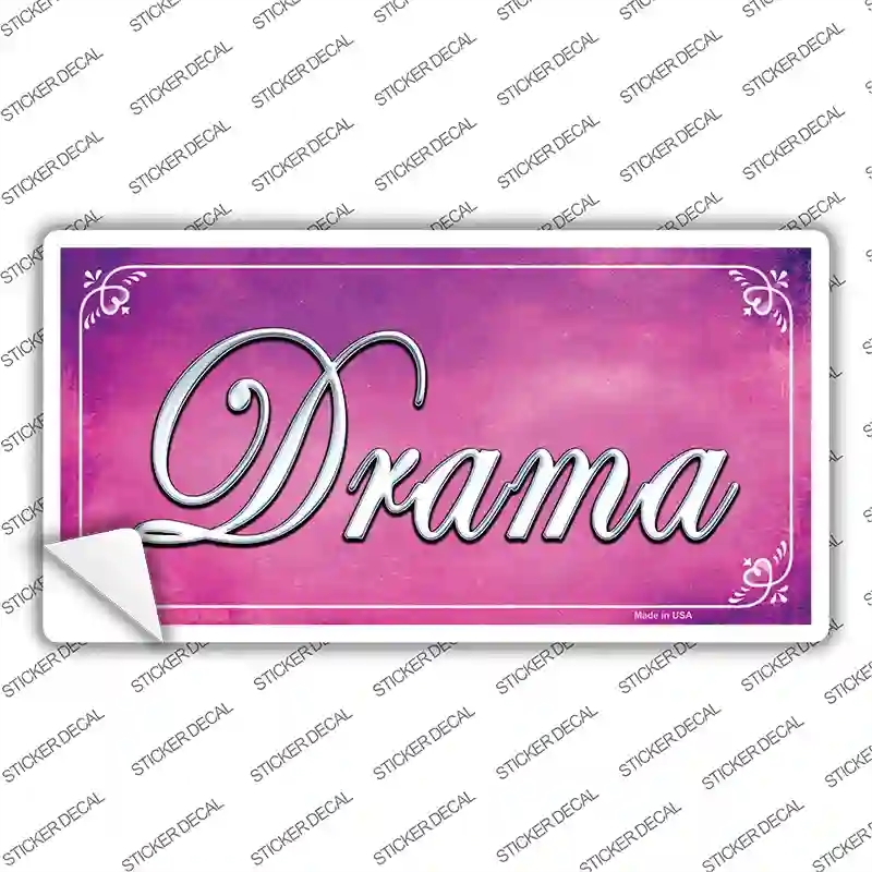 LP-1159s-XL Drama Pink Novelty Sticker Decal - Extra Large