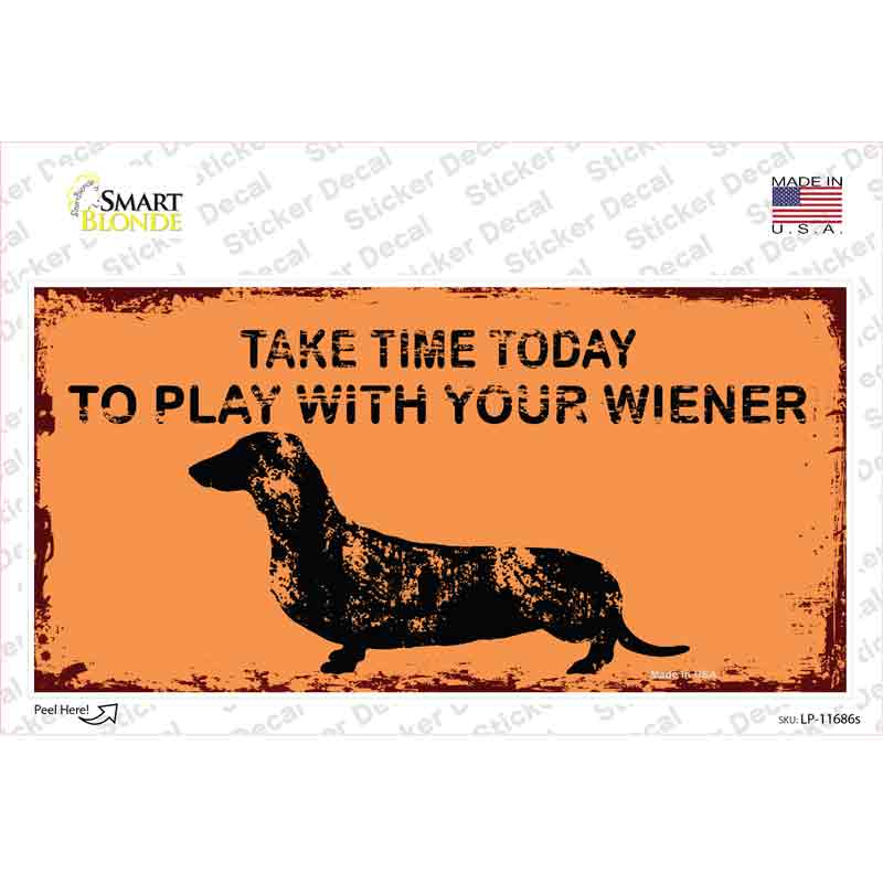 LP-11686s-M Play with Your Wiener Novelty Sticker Decal - Medium