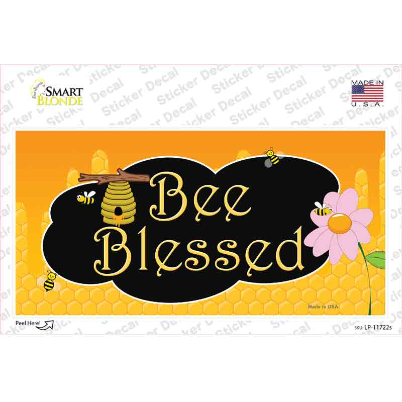 LP-11722s-M Bee Blessed Honey Hive Novelty Sticker Decal - Medium