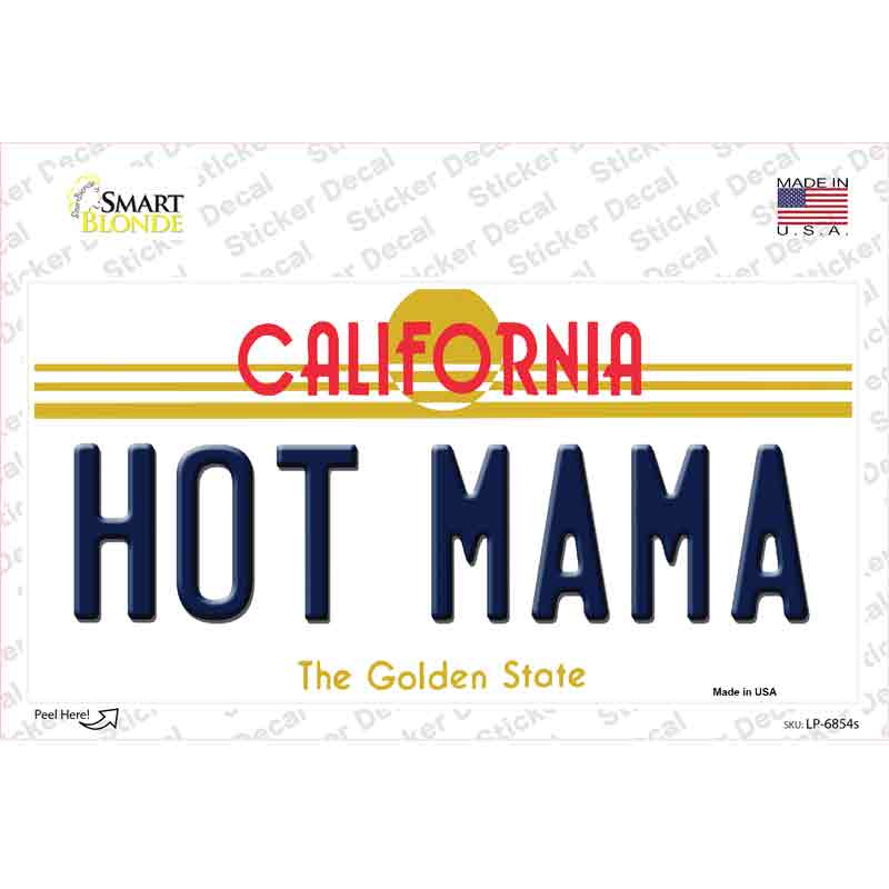 LP-6854s-M Hot Mama California Novelty Sticker Decal - Medium