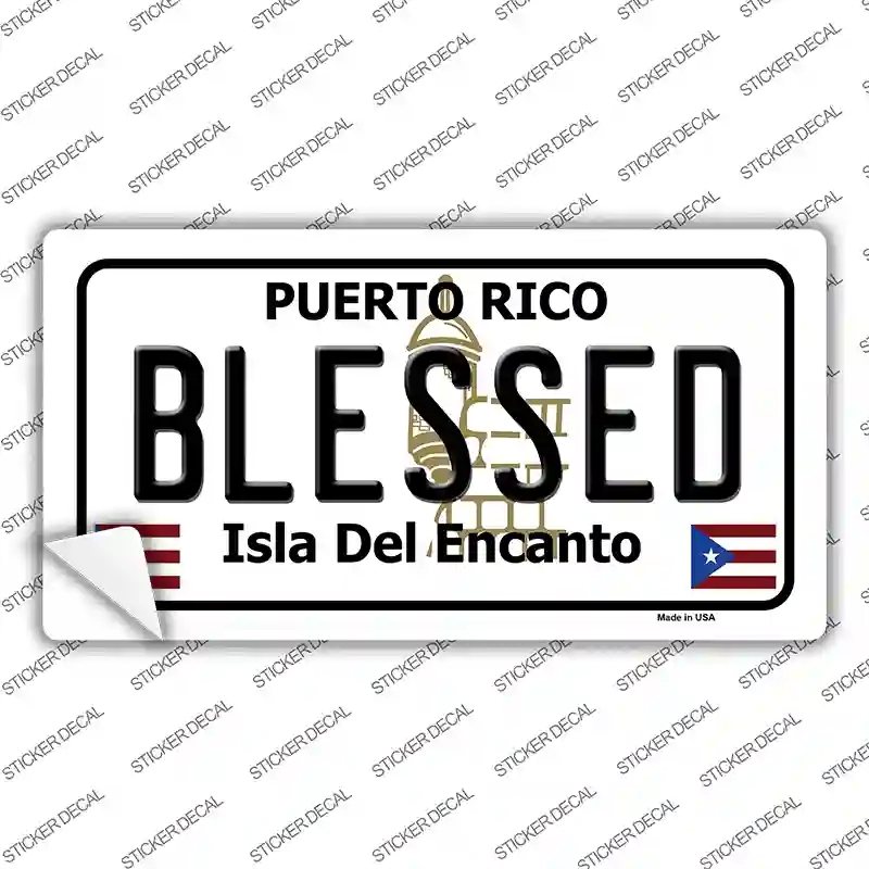 LP-6864s-S Blessed Puerto Rico Novelty Sticker Decal - Small