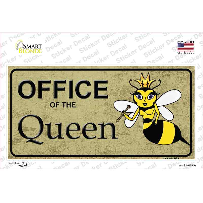 LP-6875s-M Office of Queen Bee Novelty Sticker Decal - Medium