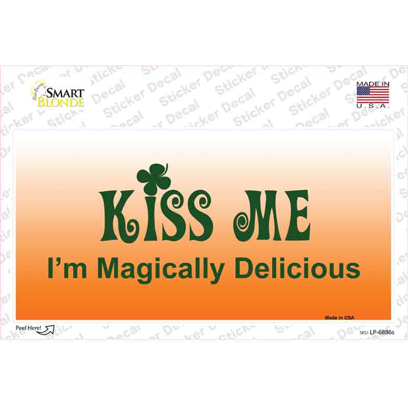 LP-6886s-M Kiss Me St Patricks Day Novelty Sticker Decal - Medium