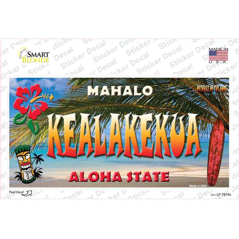 LP-7819s-M Kealakekua Hawaii State Novelty Sticker Decal - Medium