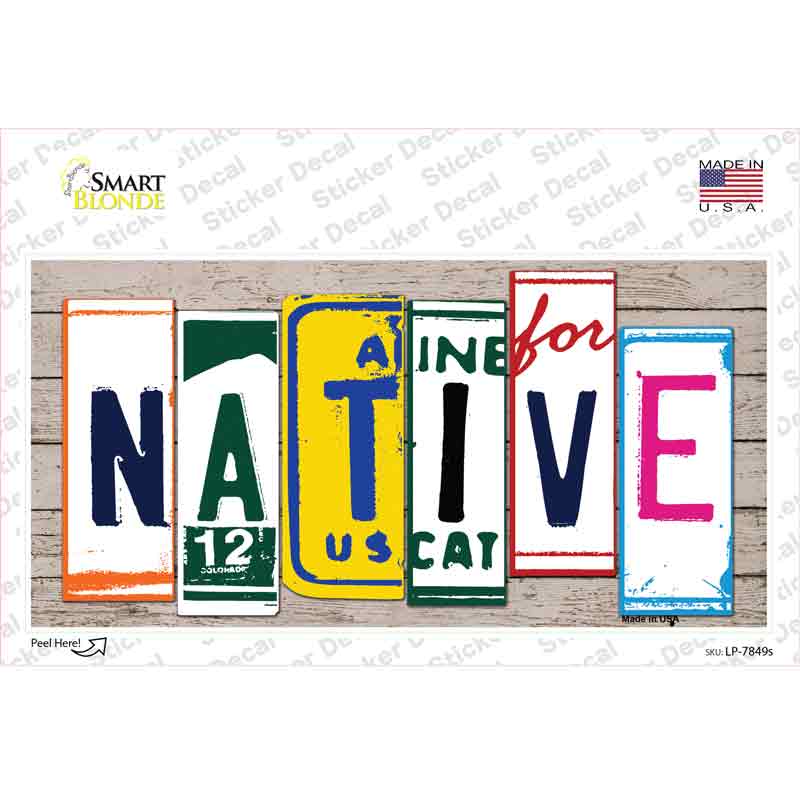 LP-7849s-M Native Art Wood Novelty Sticker Decal - Medium