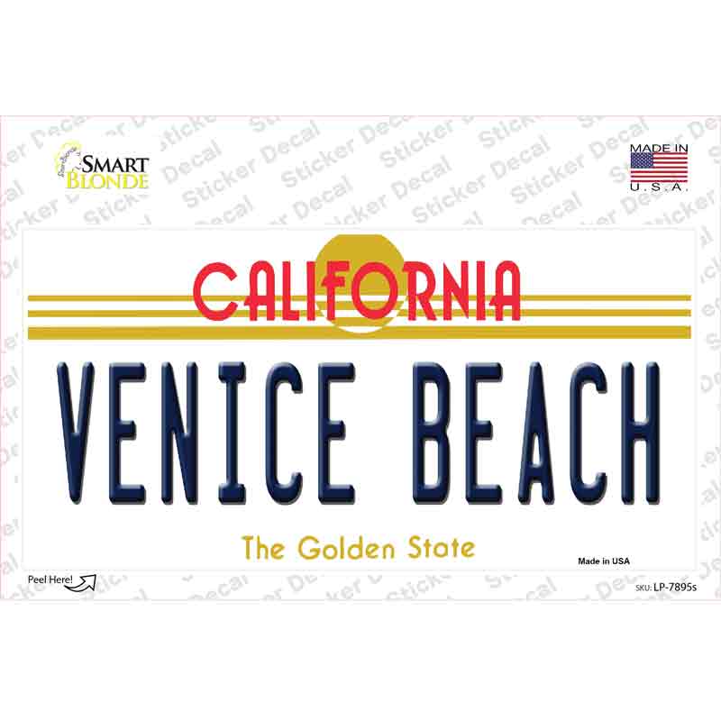LP-7895s-M Venice Beach California Novelty Sticker Decal - Medium