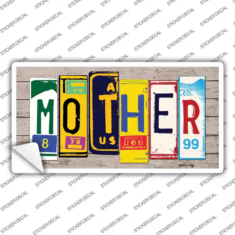LP-7907s-S Mother Wood Art Novelty Sticker Decal - Small