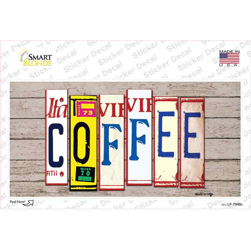 LP-7948s-M Coffee Wood Art Novelty Sticker Decal - Medium