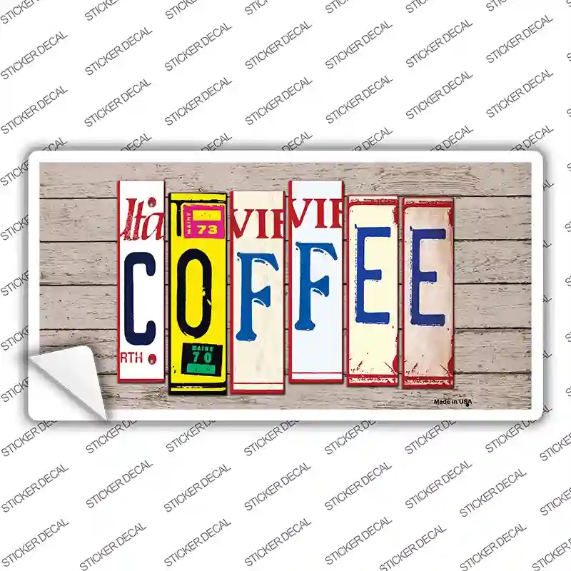 LP-7948s-S Coffee Wood Art Novelty Sticker Decal - Small