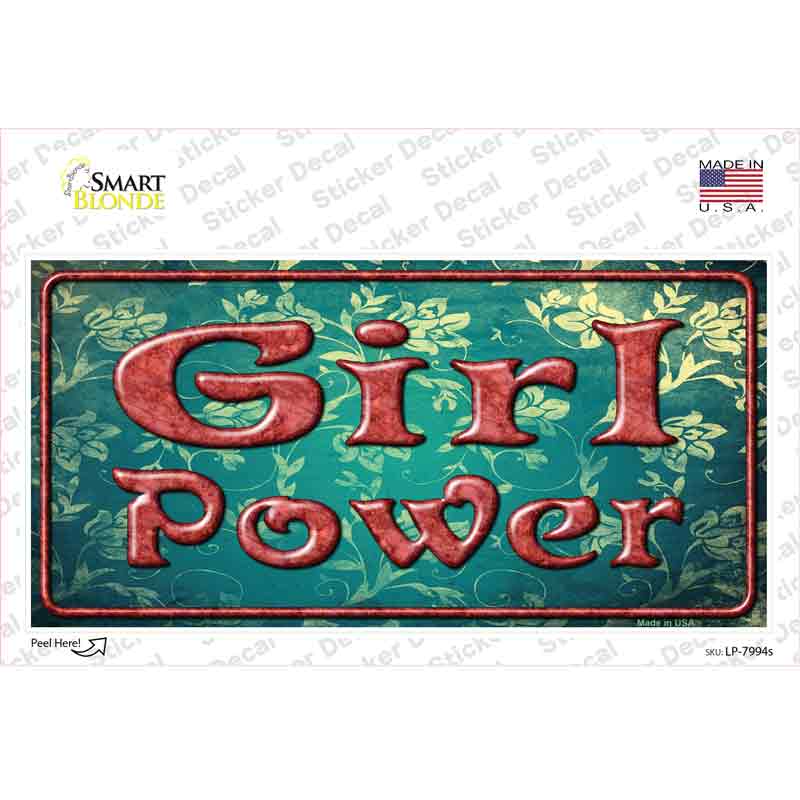 LP-7994s-M Girl Power Flowers Novelty Sticker Decal - Medium