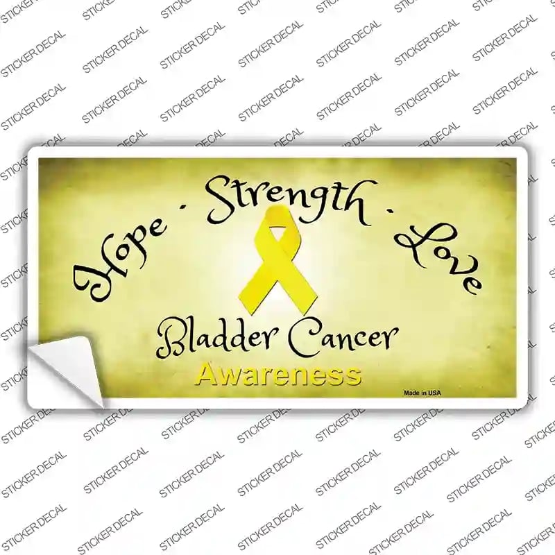 LP-8301s-L Bladder Cancer Ribbon Novelty Sticker Decal - Large