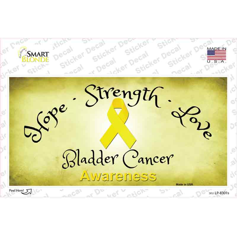 LP-8301s-M Bladder Cancer Ribbon Novelty Sticker Decal - Medium