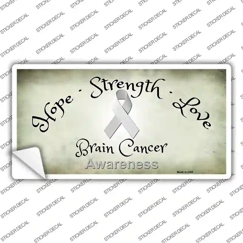 LP-8302s-S Brain Cancer Ribbon Novelty Sticker Decal - Small