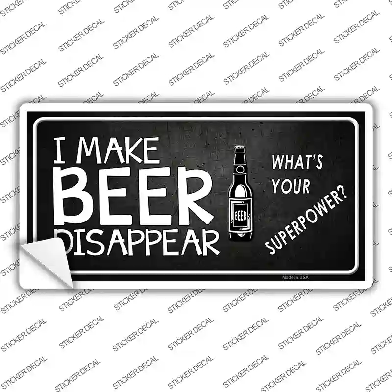 LP-8382s-XL I Make Beer Disappear Novelty Sticker Decal - Extra Large