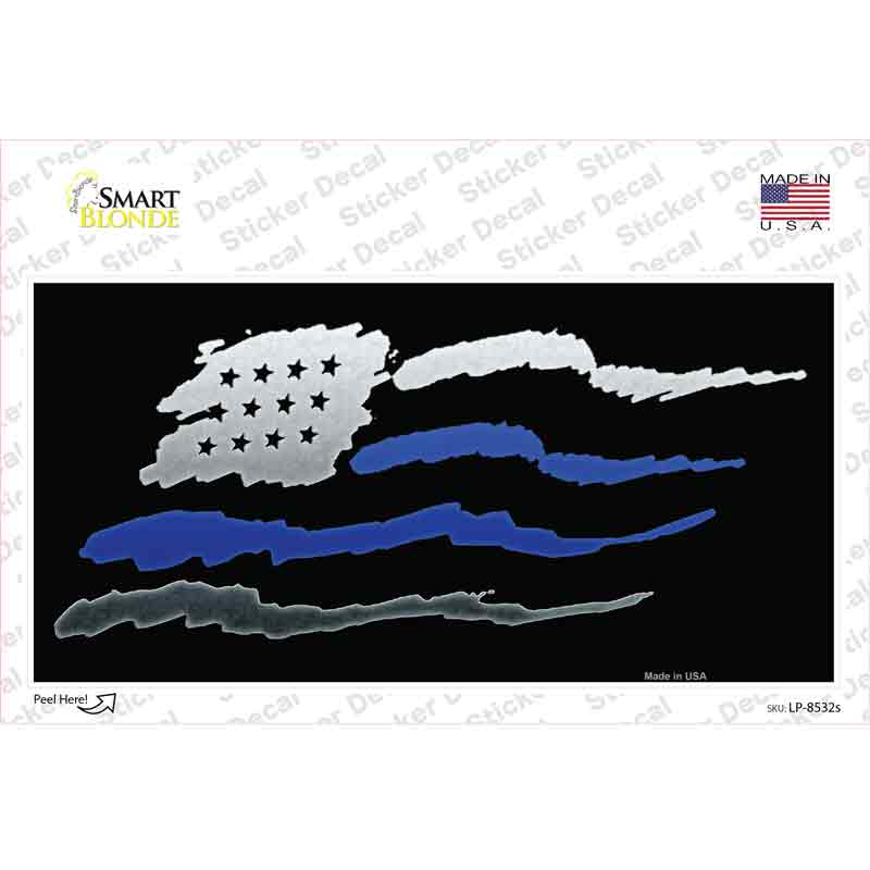 LP-8532s-M American Flag Thin Blue Line Novelty Sticker Decal - Medium