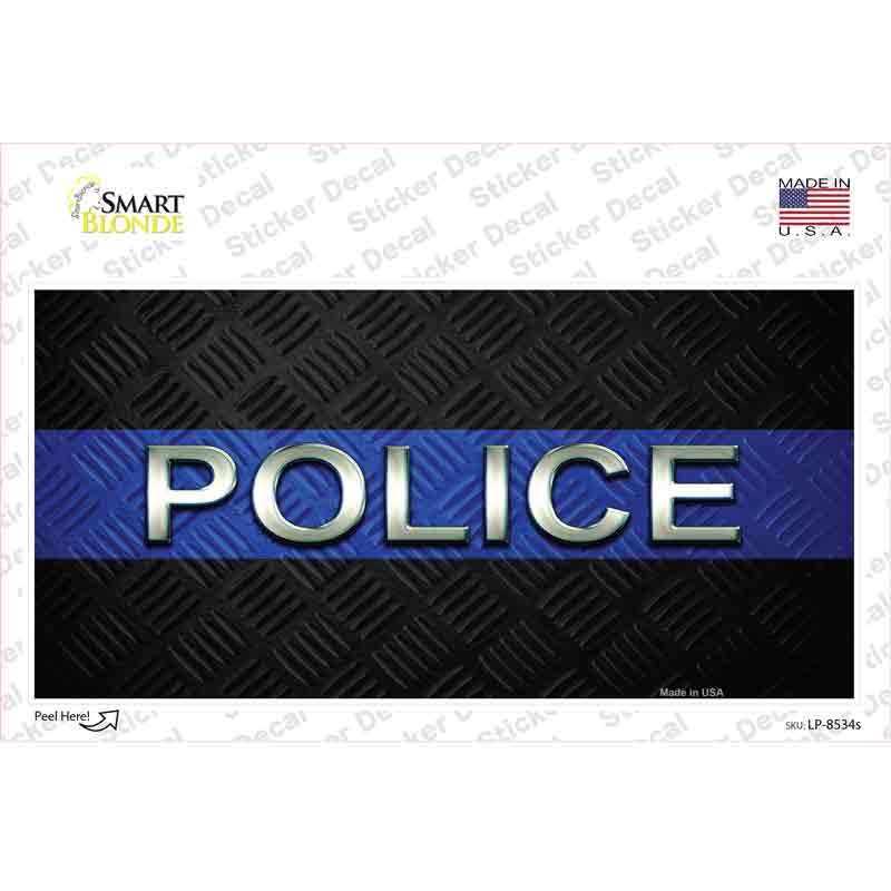 LP-8534s-M Police Thin Blue Line Novelty Sticker Decal - Medium