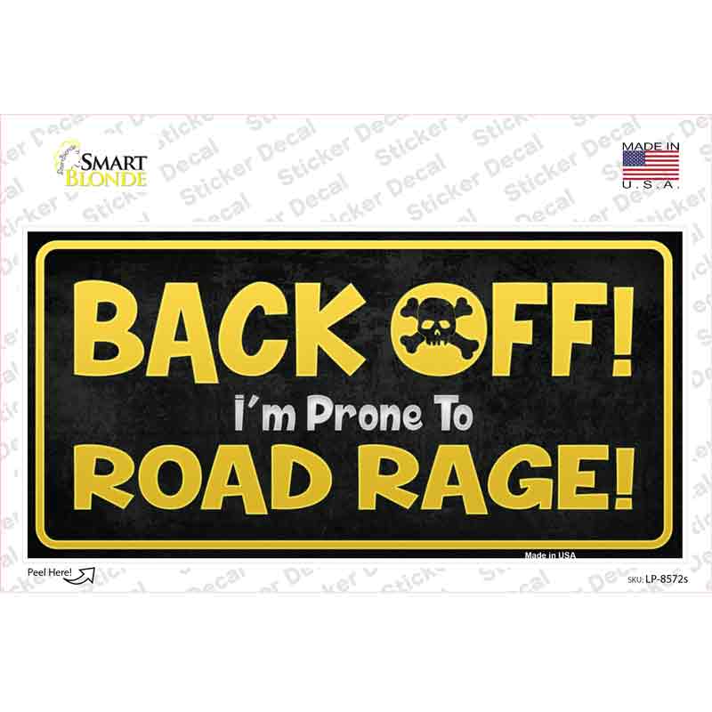 LP-8572s-M Back Off Novelty Sticker Decal - Medium