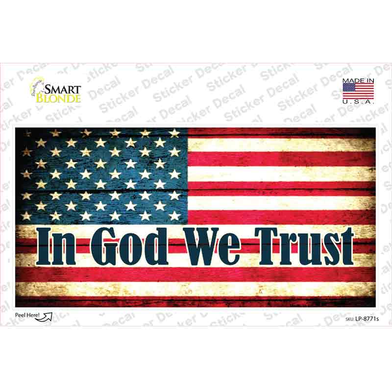 LP-8771s-M In God We Trust Novelty Sticker Decal - Medium