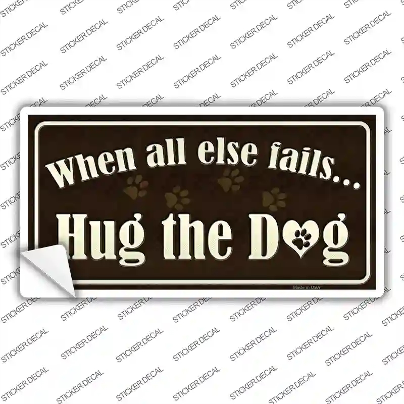 LP-8808s-S Hug the Dog Novelty Sticker Decal - Small