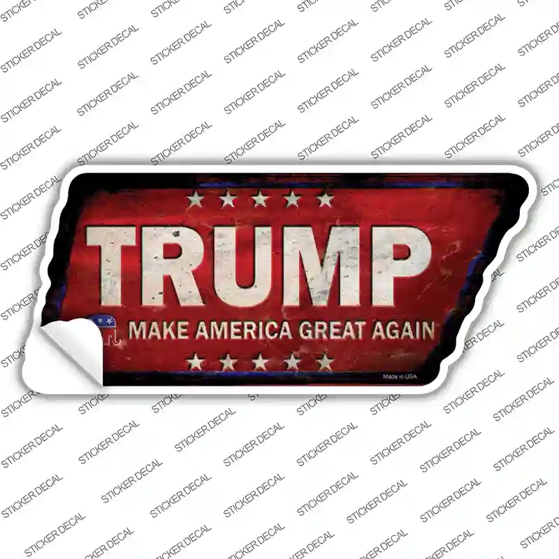TN-185s-L Trump Novelty Rusty Tennessee Shape Sticker Decal - Large