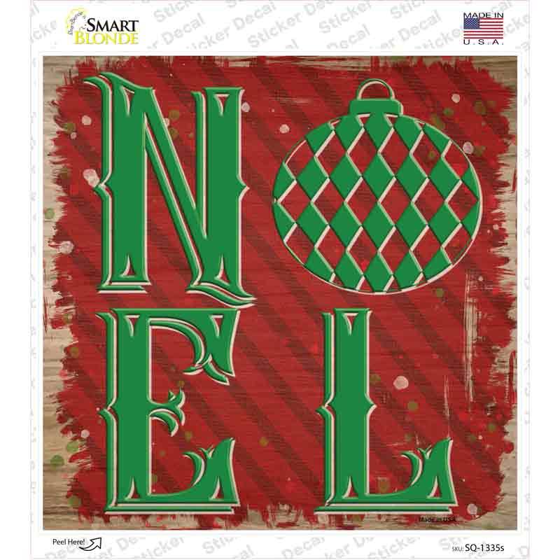 SQ-1335s-M Noel Ornament Novelty Square Sticker Decal - Medium