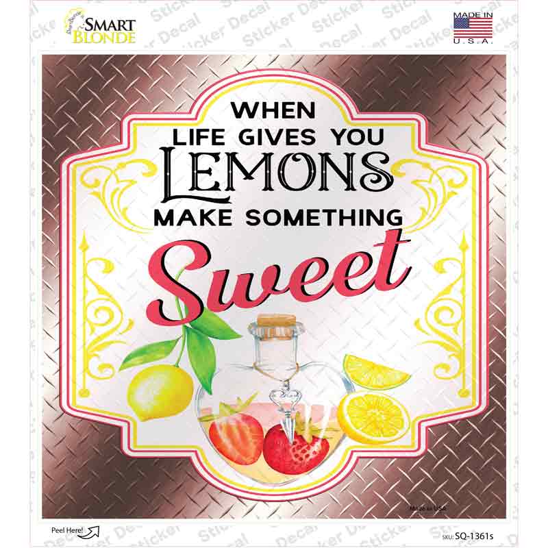 SQ-1361s-M Make Something Sweet Burgundy Novelty Square Sticker Decal - Medium