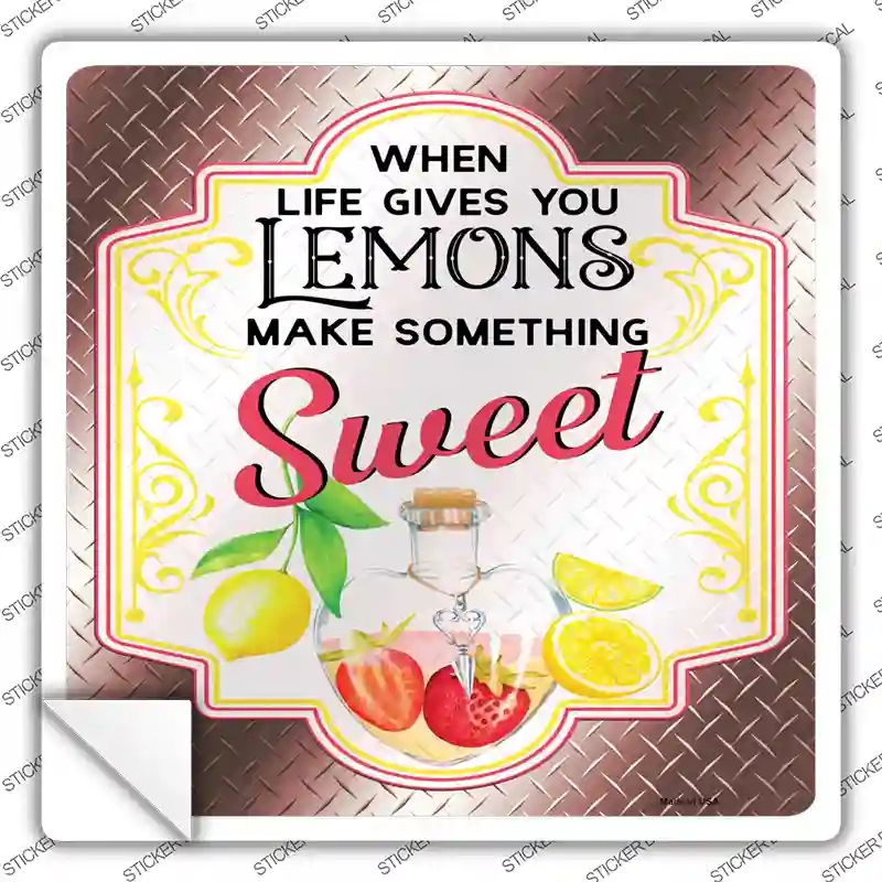 SQ-1361s-S Make Something Sweet Burgundy Novelty Square Sticker Decal - Small