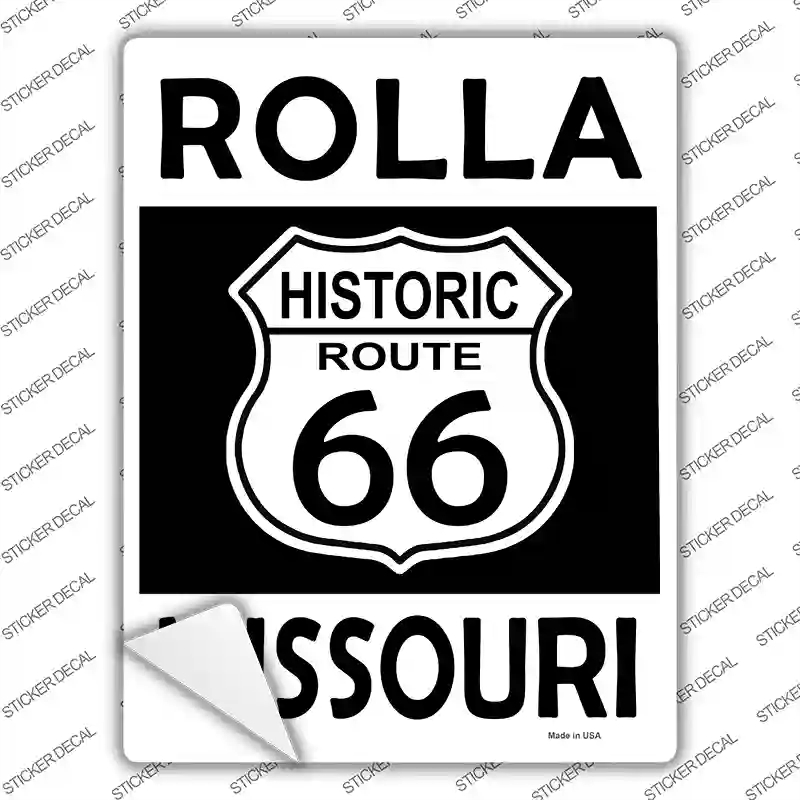 P-2779s-S Rolla Missouri Historic Route 66 Novelty Rectangle Sticker Decal - Small