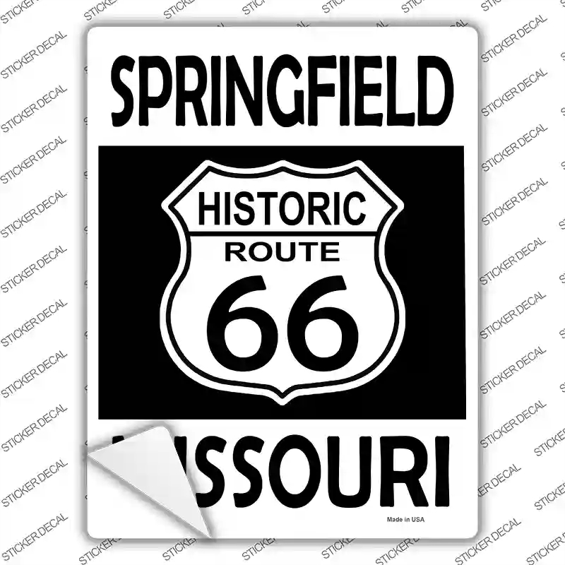P-2780s-S Springfield Missouri Historic Route 66 Novelty Rectangle Sticker Decal - Small