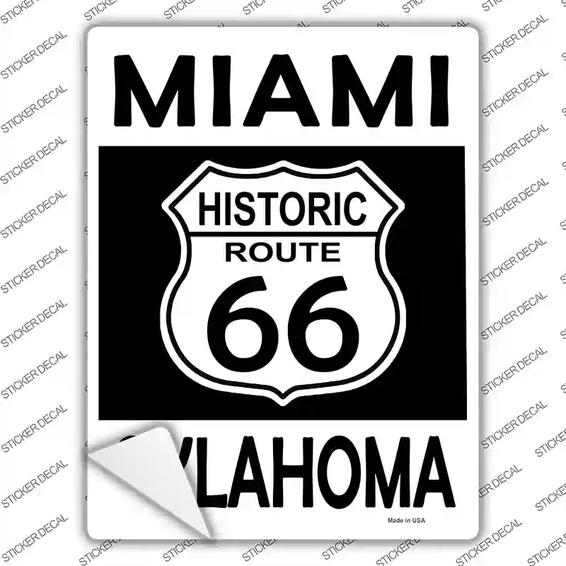 P-2782s-S Miami Oklahoma Historic Route 66 Novelty Rectangle Sticker Decal - Small