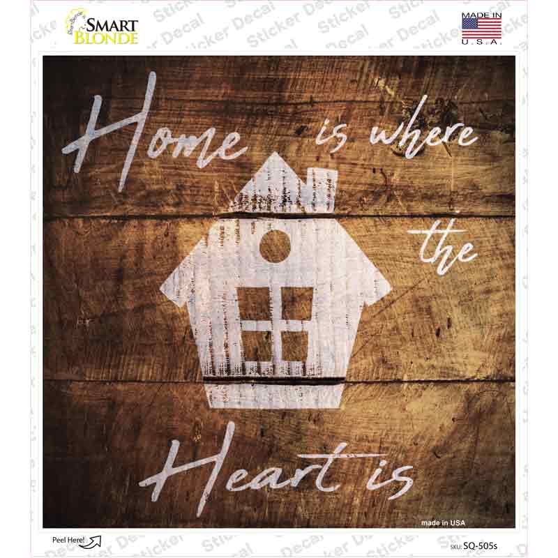 SQ-505s-M My Heart is Painted Stencil Novelty Square Sticker Decal - Medium