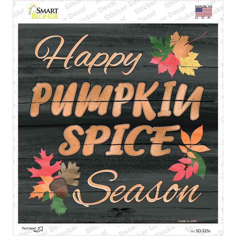 SQ-525s-M Pumpkin Spice Season Novelty Square Sticker Decal - Medium