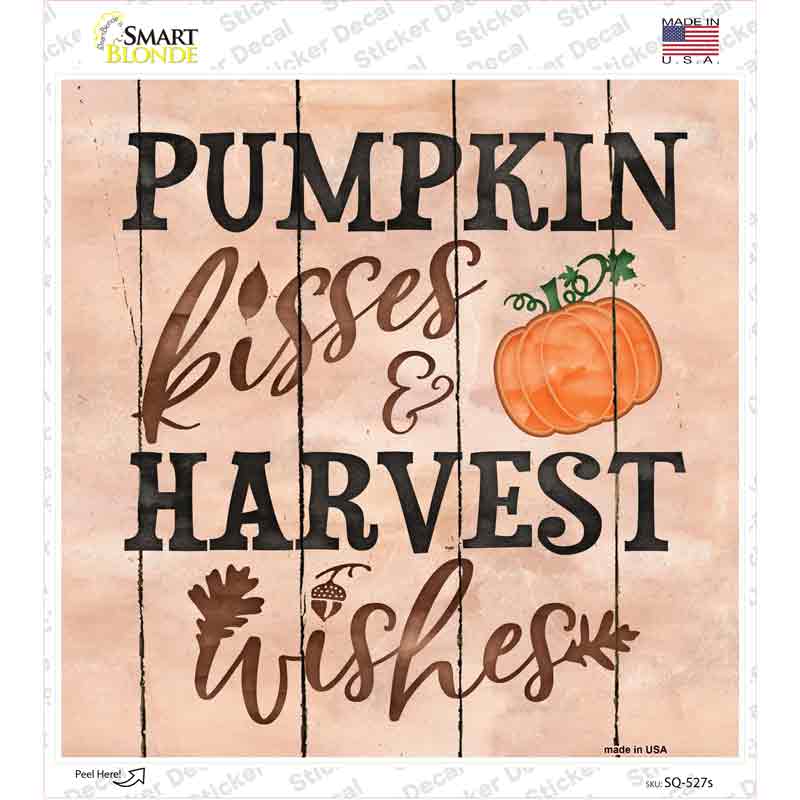 SQ-527s-M Kisses & Wishes Novelty Square Sticker Decal - Medium
