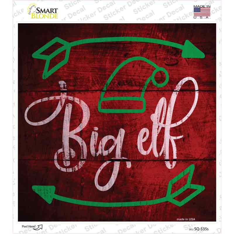 SQ-535s-M Big Elf Novelty Square Sticker Decal - Medium