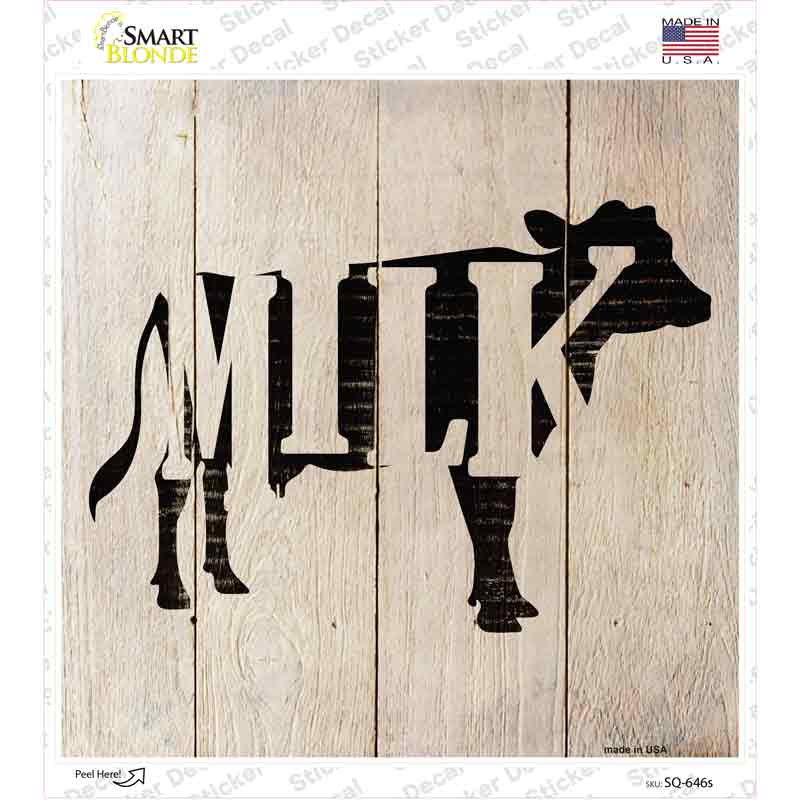 SQ-646s-M Cows Make Milk Novelty Square Sticker Decal - Medium