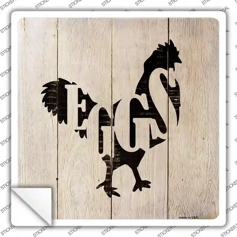 SQ-652s-L Chickens Make Eggs Novelty Square Sticker Decal - Large