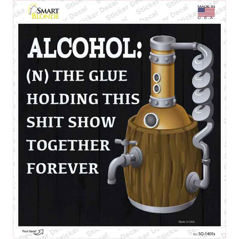 SQ-1405s-M Alcohol Definition Novelty Square Sticker Decal - Medium